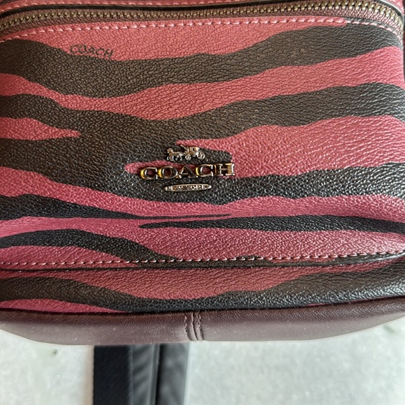 Coach Pink and Brown Zebra Print Backpack - Picture 5 of 11